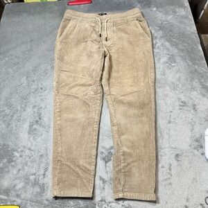 Only & Sons Linus Tapered Crop Mens Corduroy Pants Beige Size L Preppy‎ Casual